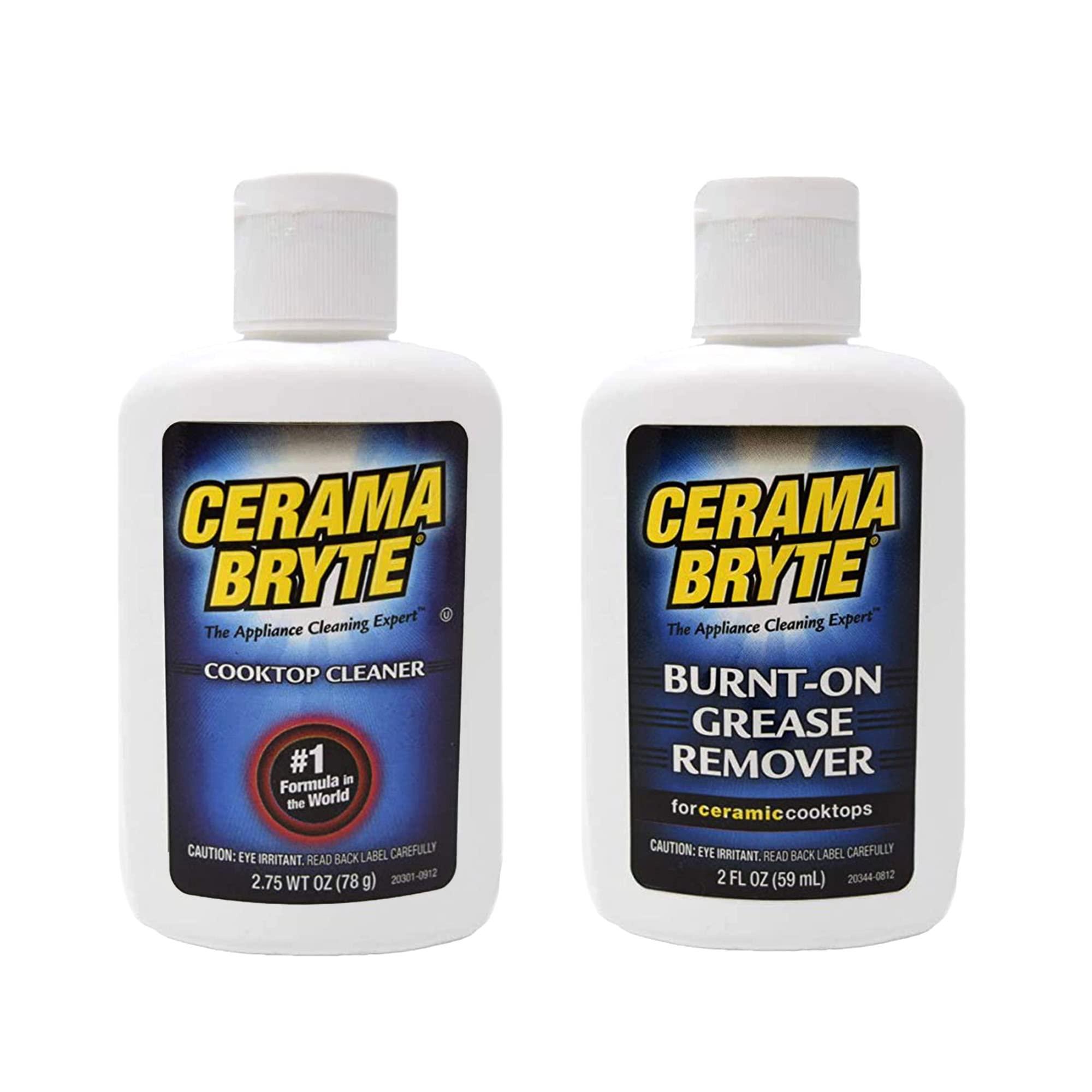Fox Trot Cerama Bryte Complete Cooktop Cleaner Kit - Includes Cerama Bryte Glass Stove Top Cleaner - Burnt On Grease Remover For Ceramic Stovetop - Scraper, Scrubber & Foxtrot Microfiber - Removes Tough Stains