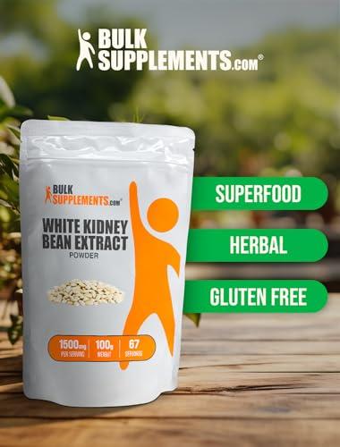 BulkSupplements BulkSupplements.com White Kidney Bean Extract Powder - White Kidney Bean Powder, Herbal Supplement - Gluten Free, 1500mg per Serving, 100g (3.5 oz) (Pack of 1)