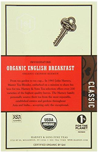 Harney & Sons Harney & Sons Organic English Breakfast | 20 Wrapped Sachets, 20 Count Pack of 6, 100% Pure Black Tea