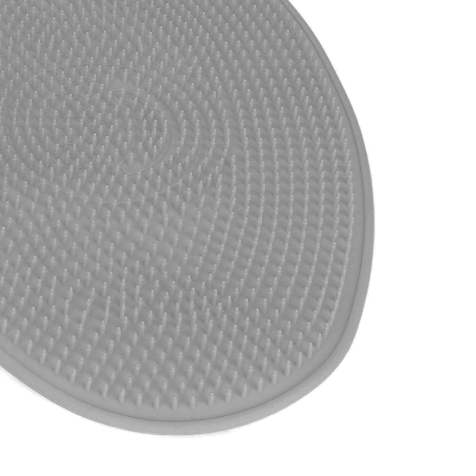 Dioche Soft Silicone Bath Mat for Foot Massage, Anti Slip Shower Mat with Strong Suction Cups, Foot Scrubber Massager (black)