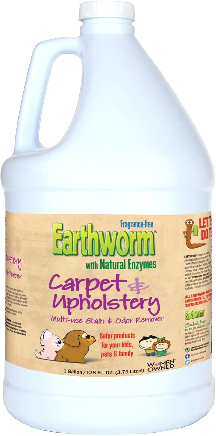 Earthworm Earthworm Carpet & Upholstery Cleaner Multi-Use Stain & Odor Remover - Natural Enzymes, Safer for Family, Environmentally Responsible - 128 oz
