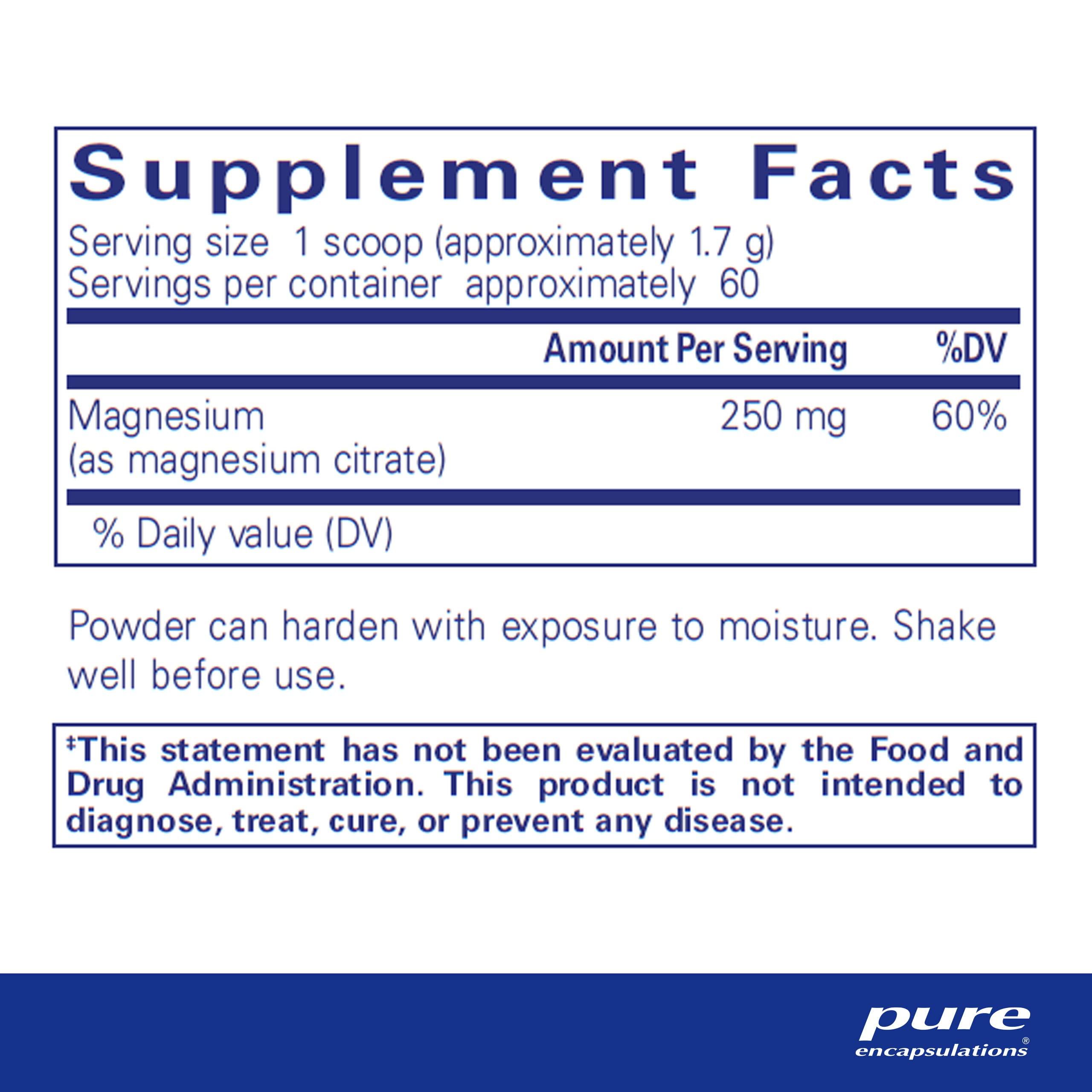 Pure Encapsulations Pure Encapsulations Magnesium (Powder) | Supports Cardiovascular Function, Muscle Function, and Calming | 3.7 Ounces
