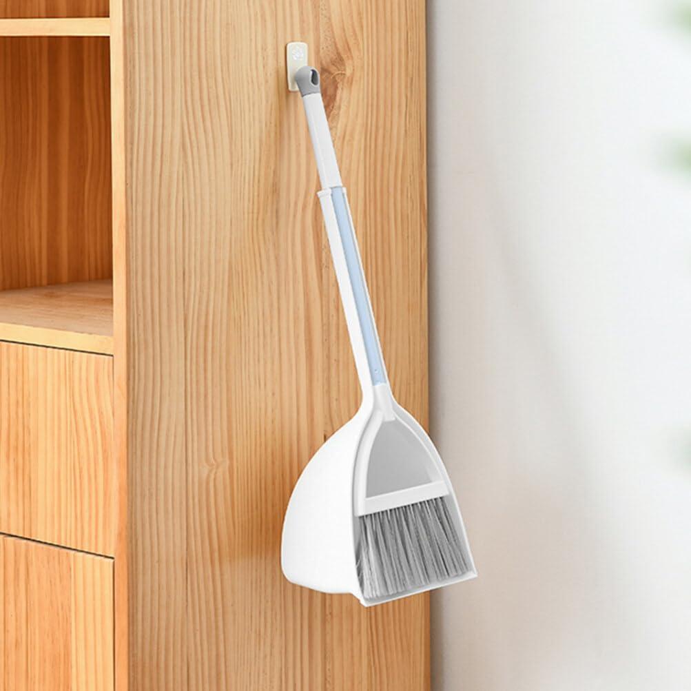 Ipetboom Dustpan Brush Set Mini Broom with Dustpan Little Housekeeping Helper Handle Upright Dustpan Floor Sweeping Tool for Home Office Shop Kitchen