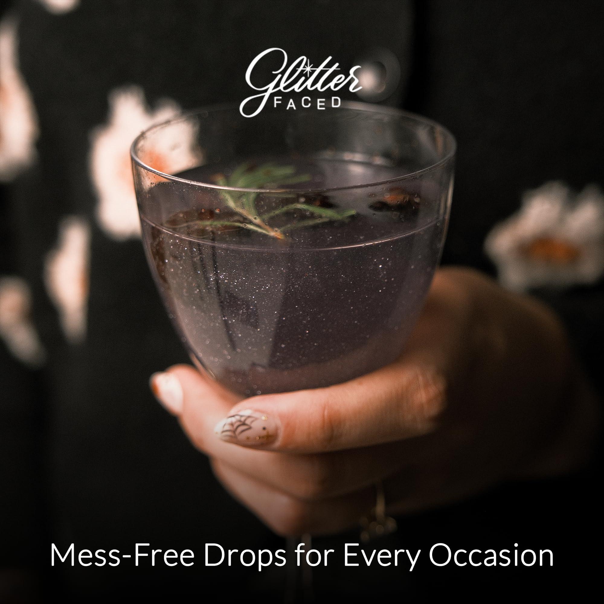 Glitter Faced Glitter Faced - Edible Glitter for Cocktails & Drinks - Mess-Free Glitter Drop, Food-Grade, 0 Cal, Sparkle Luster Dust, Drink Glitter for Enhanced Shine, Halloween or Christmas Party, 30ml (Blush)