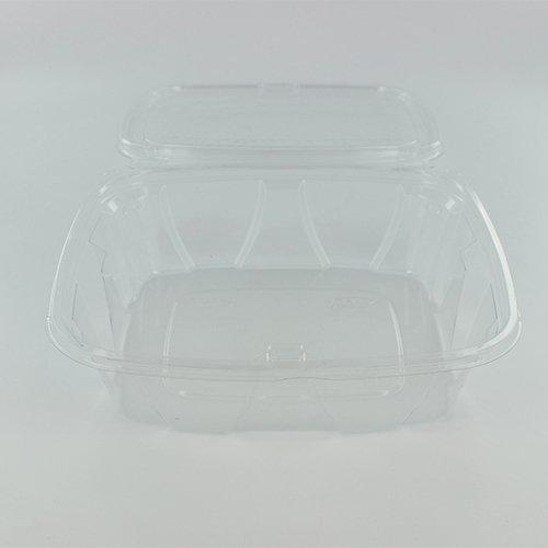 DART Dart 24 oz ClearPac® SafeSeal Tamper-Evident Clear PET Plastic Container with Hinged Flat Lid, CH24DEF (200 Count)