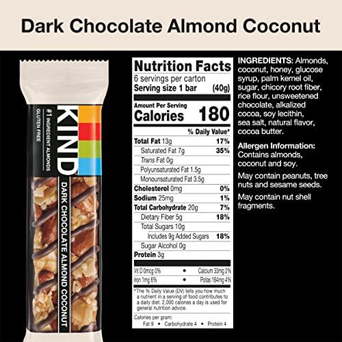 KIND KIND Bars, Dark Chocolate Almond & Coconut, Healthy Snacks, Gluten Free, 24 Count