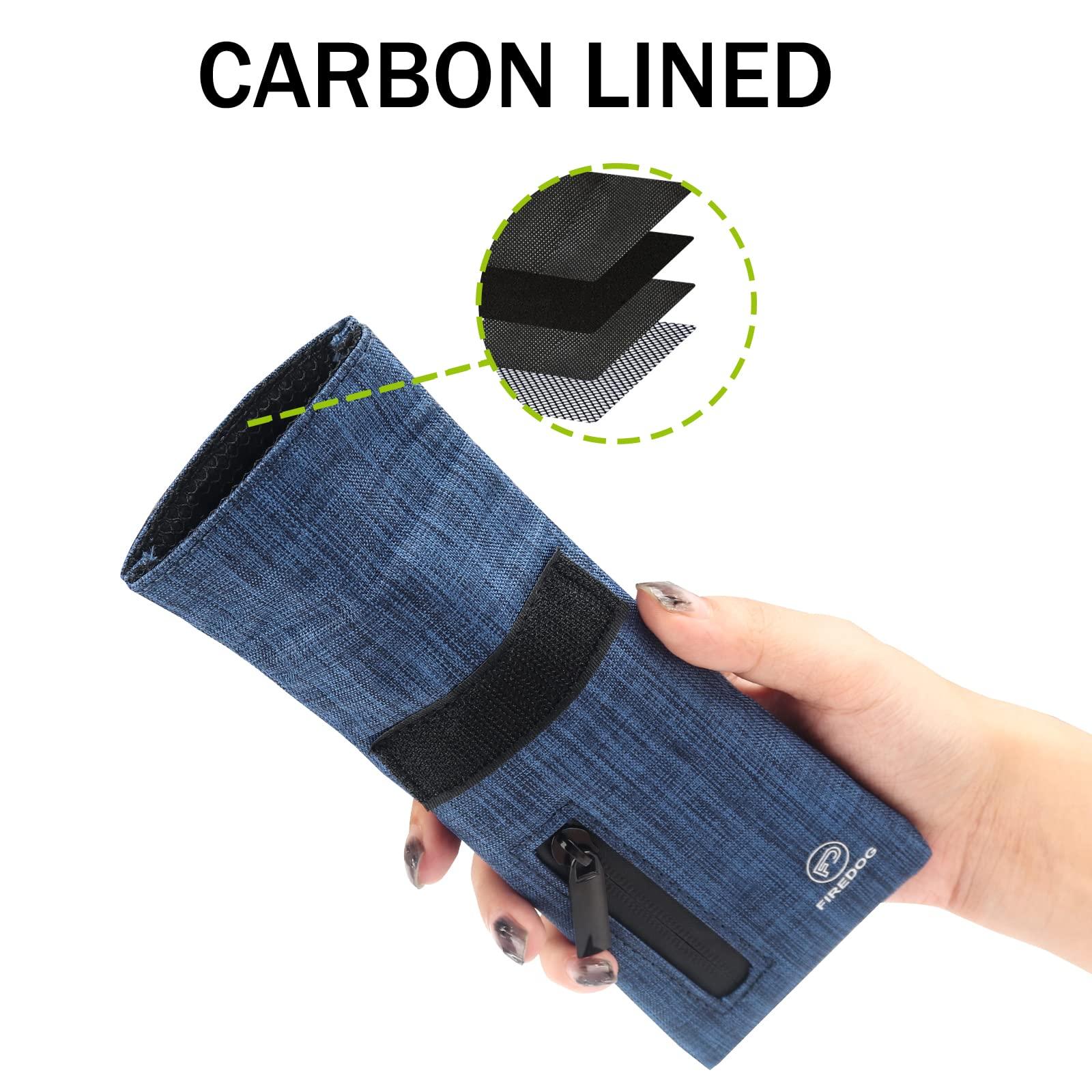 FIREDOG FIREDOG Smell Proof Bags, Fabric Odor Proof Bag for Dog Tested 3\"x6\" Small Stash Travel Storage Pouch(Blue)