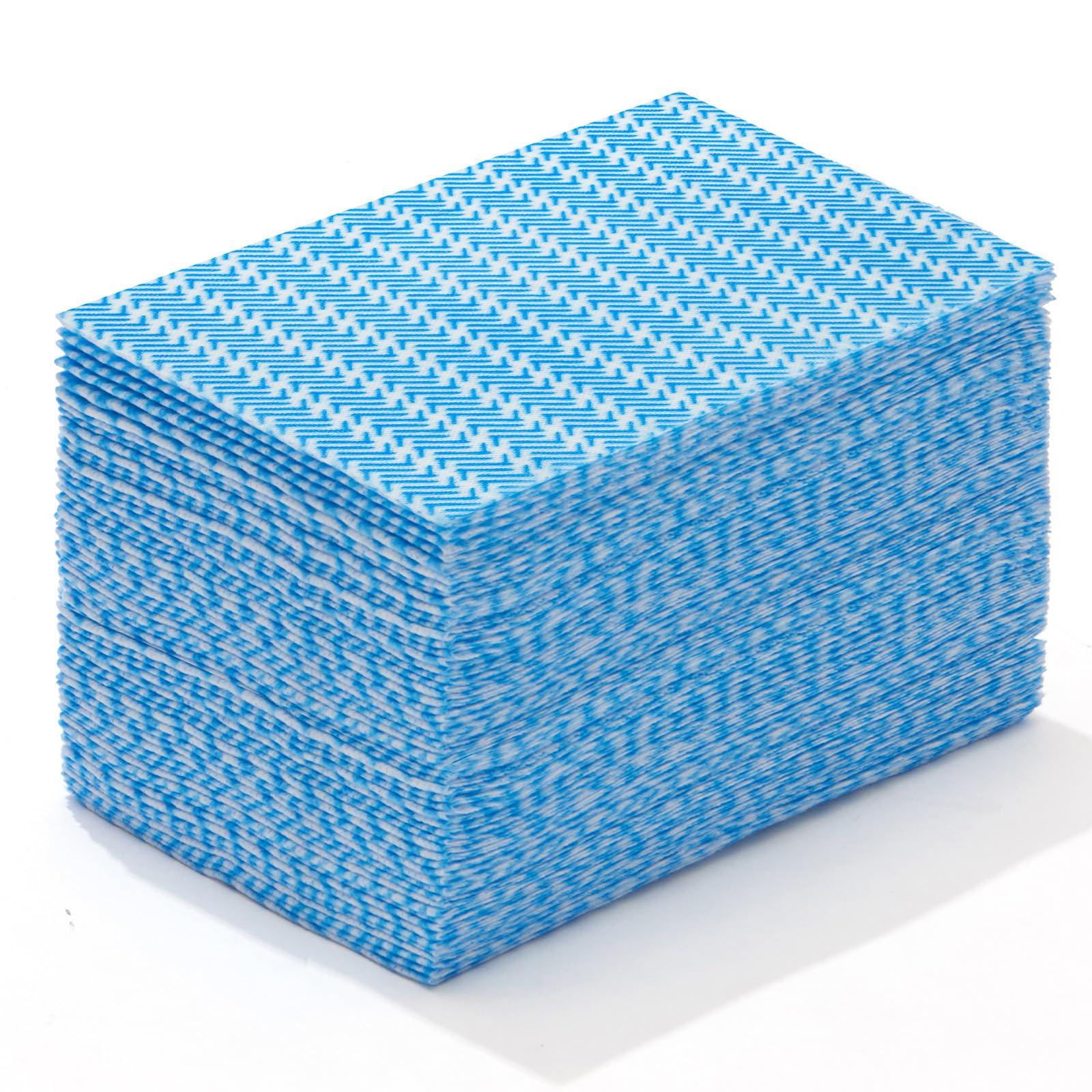 Peachicha Peachicha Disposable Cleaning Cloth Washing Cloth for Kitchen, Multi-use Dish Towels, Disposable Dish Cloths, Cleaning Rags,100 Count, Blue