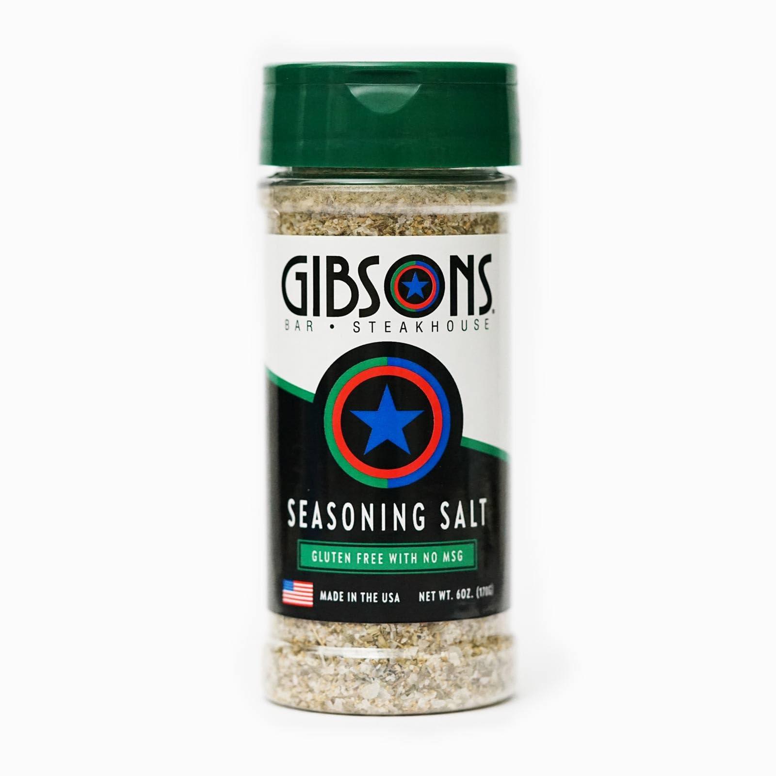 Gibsons Gibsons Steakhouse Seasoning Salt (6 Ounce Jar) Original Cooking & Grilling Blend of Spices & Seasonings (Salt, Onion & Garlic) - No MSG & Gluten Free