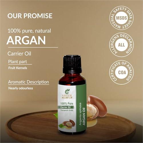 Sheer Essence Moroccan ARGAN Oil 100% Pure Undiluted Natural Uncut Therapeutic Grade Cold Pressed Carrier Oils for Skin, Hair and Aromatherapy 5000ML