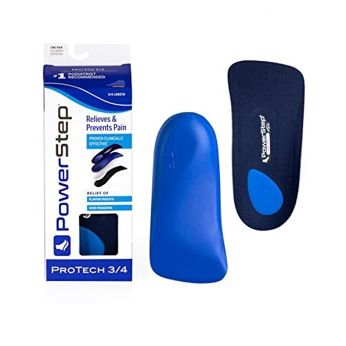 Powerstep Powerstep ProTech 3/4 Orthotic Insoles - Arch Support & Plantar Fasciitis Inserts for Narrow Shoes - Medical Grade Orthotics for Arch + Heel Pain Relief for Men & Women (M 4-4.5 W 6-6.5)