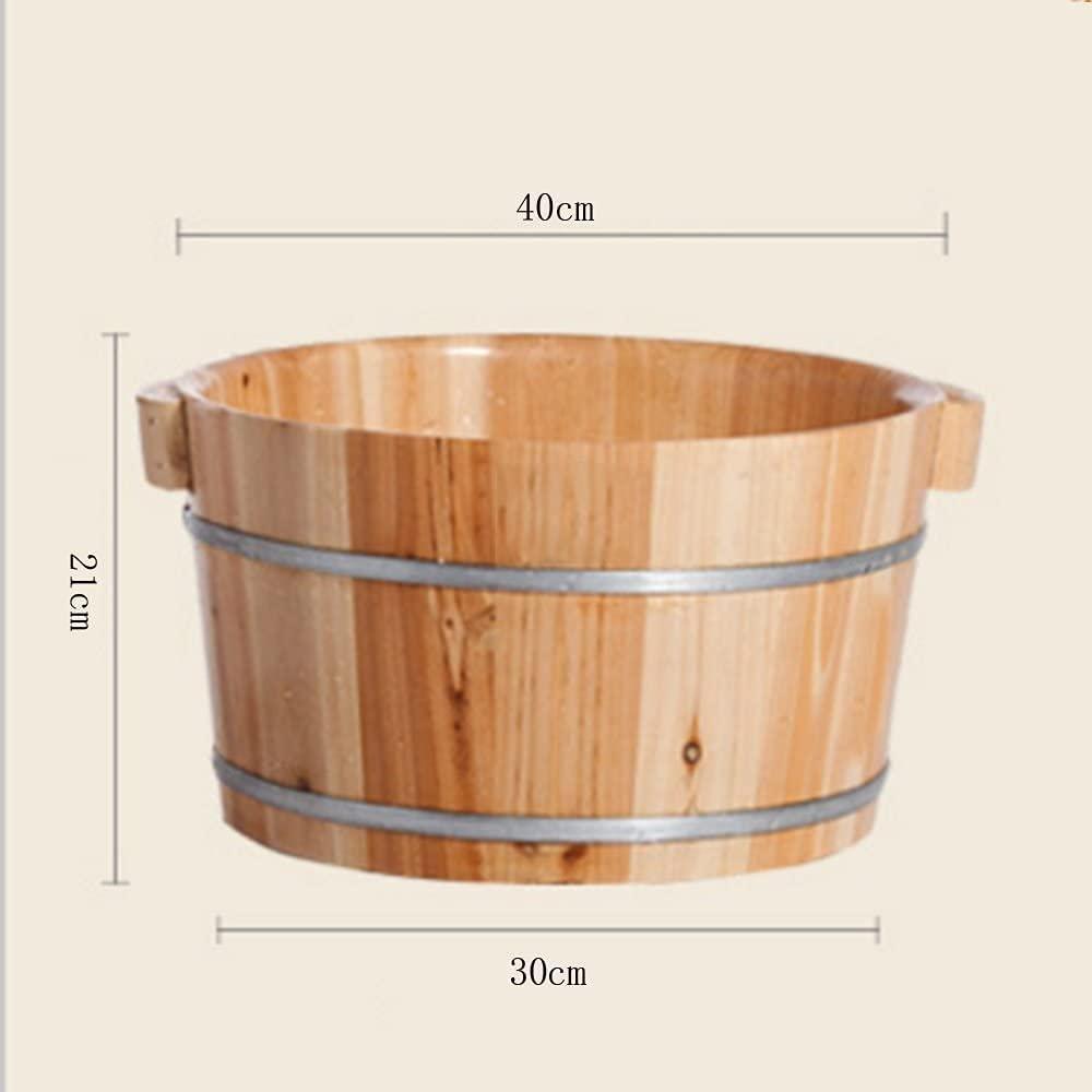 NUBAOzy Foot Tub Wooden Foot Basin Reducing stress Chinese Fir With Massage Foot Bath Barrel Wash The Wooden Barrel Foot Barrels Footbath Foot massage foot Bath Wooden Bucket Foot Spa Household Wash Ba
