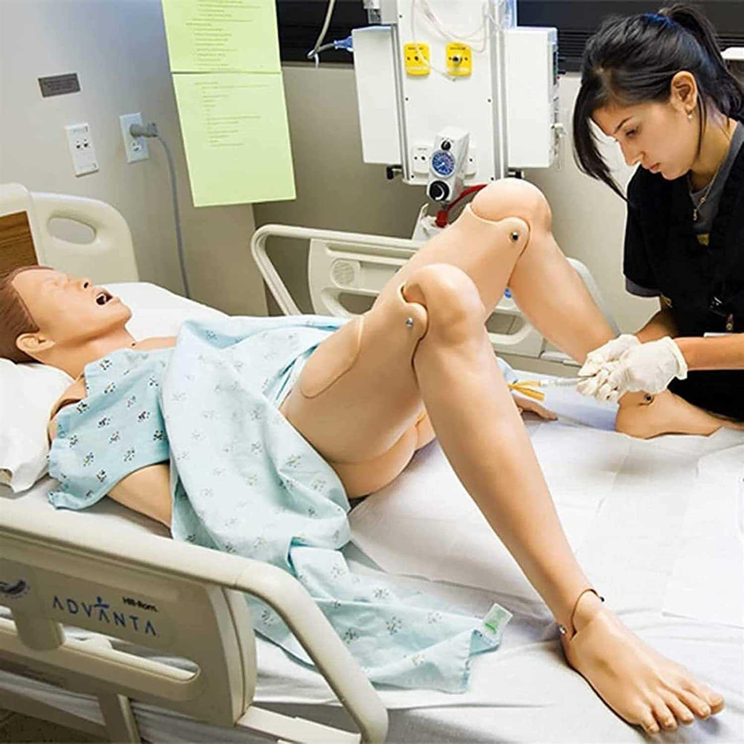 HIMFL Demonstration Human Manikin,Male and Female Nursing Manikin Life Size Patient Care Manikin for The Cure of The Patient Didactic Material in