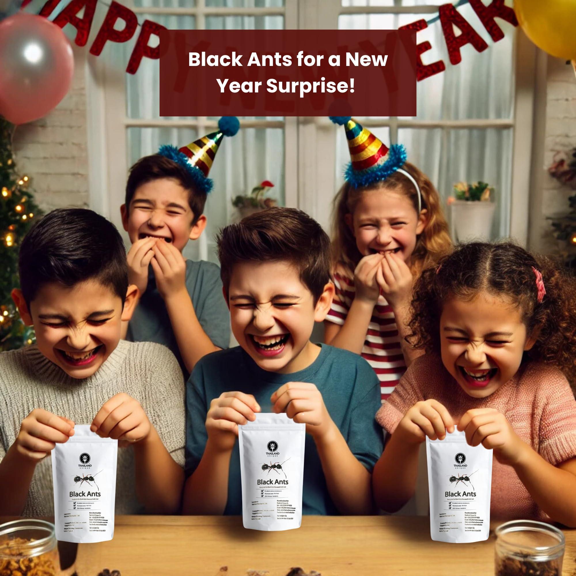 Thailand Unique Thailand Unique Black Ants Salted - 5 Gram Bag of Dyhydrated Edible Insects for Humans, Healthy Superfood Bugs Weird Unusual Snack Gift