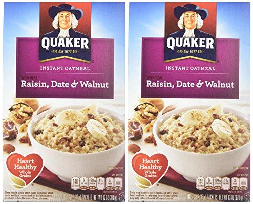 Quaker Quaker Instant Oatmeal Raisin, Date & Walnut, 1.3 Ounce 8 Count (Pack of 3)