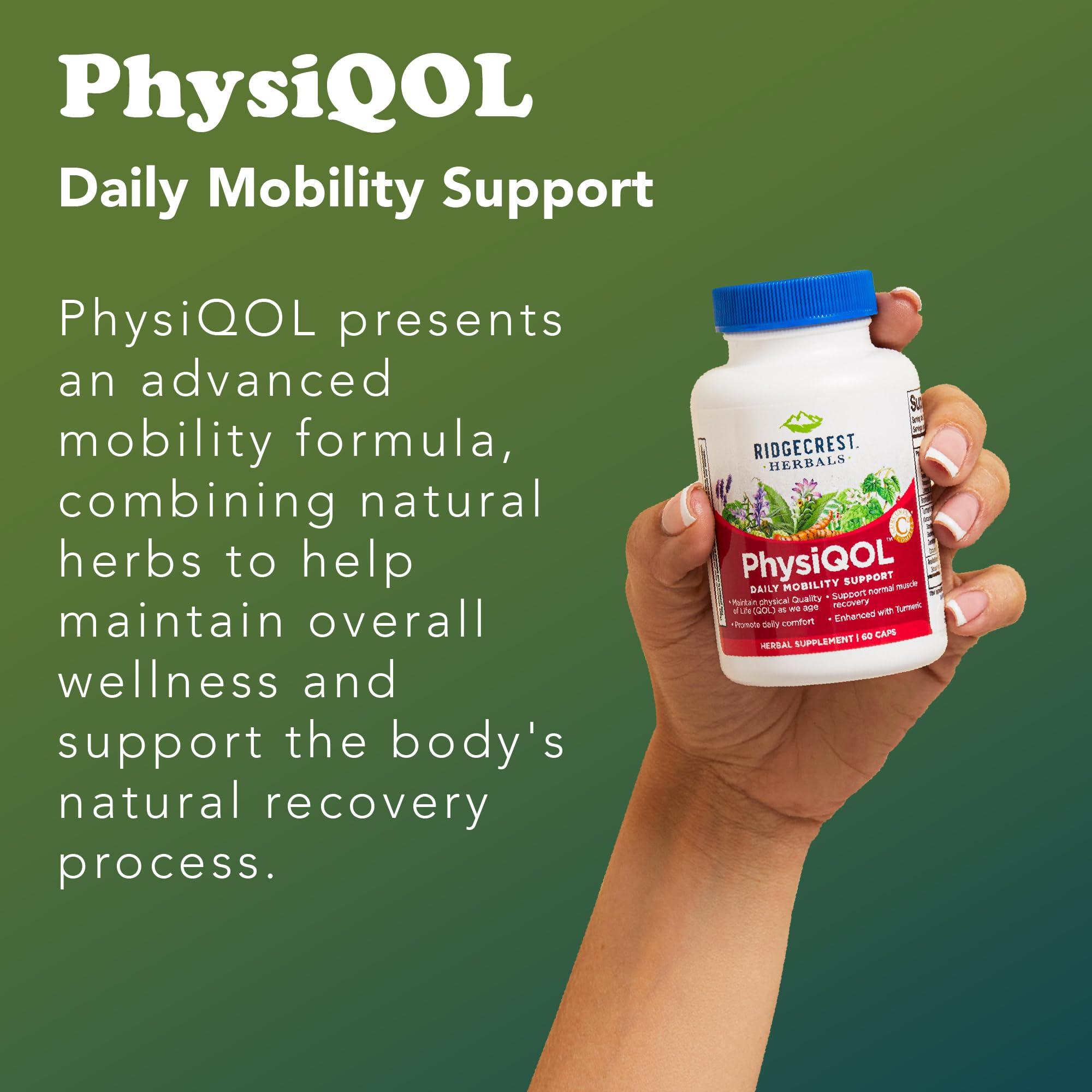 RidgeCrest Herbals Ridgecrest Herbals PhysiQOL, Herbal Supplement with Boswelia and Tumeric (60 Vegan Caps, 30 Serv)