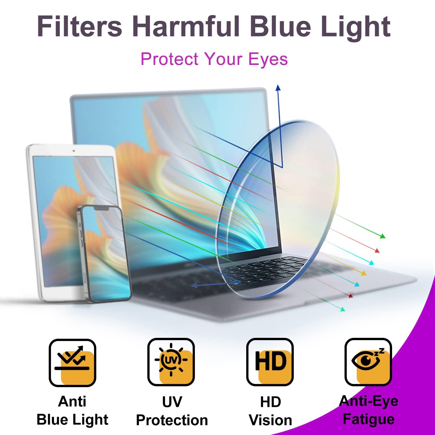 VISOONE VISOONE Square Classic Blue Light Blocking Glasses with Non Prescription Anti Glare For Women and Men NOE