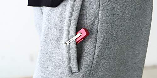 SOOLALA SOOLALA Compact Slim Reader Folding Reading Glasses w/Pen Clip Case, Red, 2.5