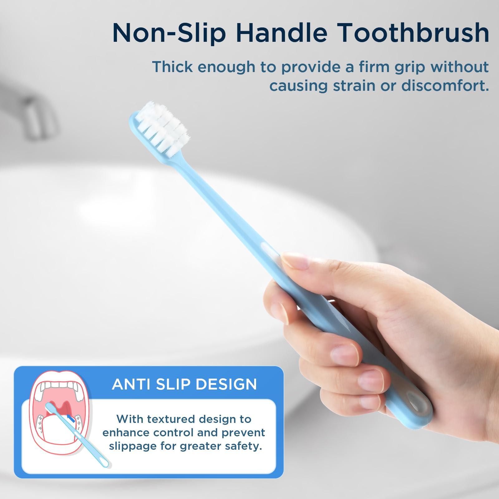 Oralphi Oralphi Extra Soft Toothbrush for Sensitive Gums, Compact Head Soft Bristle Toothbrush with 10000 Soft Flossing Micro Nano Bristles for Adults, Pregnant Women, Elderly, Braces
