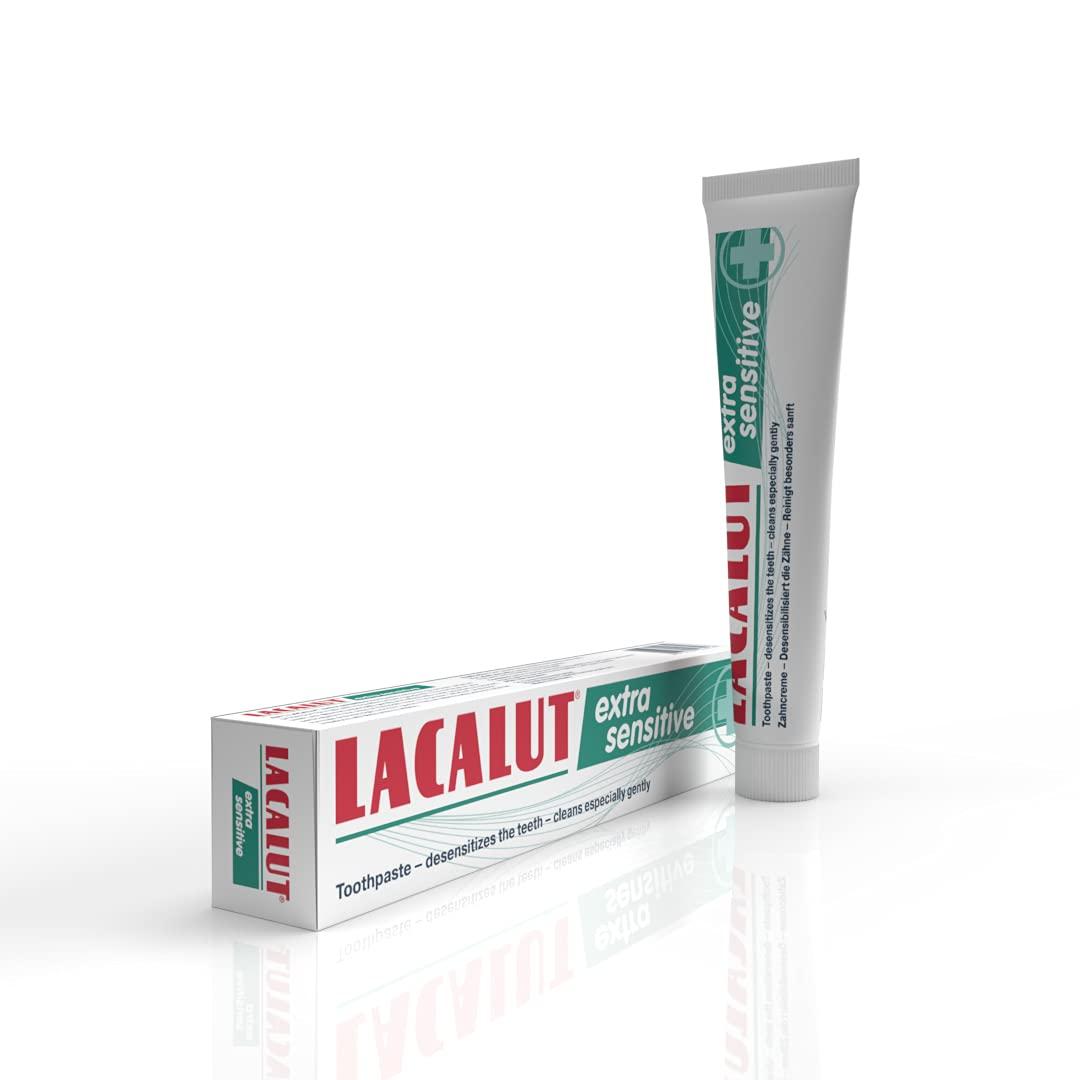 Lacalut LACALUT Extra Sensitive Toothpaste, Repair & Protect Sensitive Teeth - Cavity Prevention & Stain Removal 2.5 Ounces