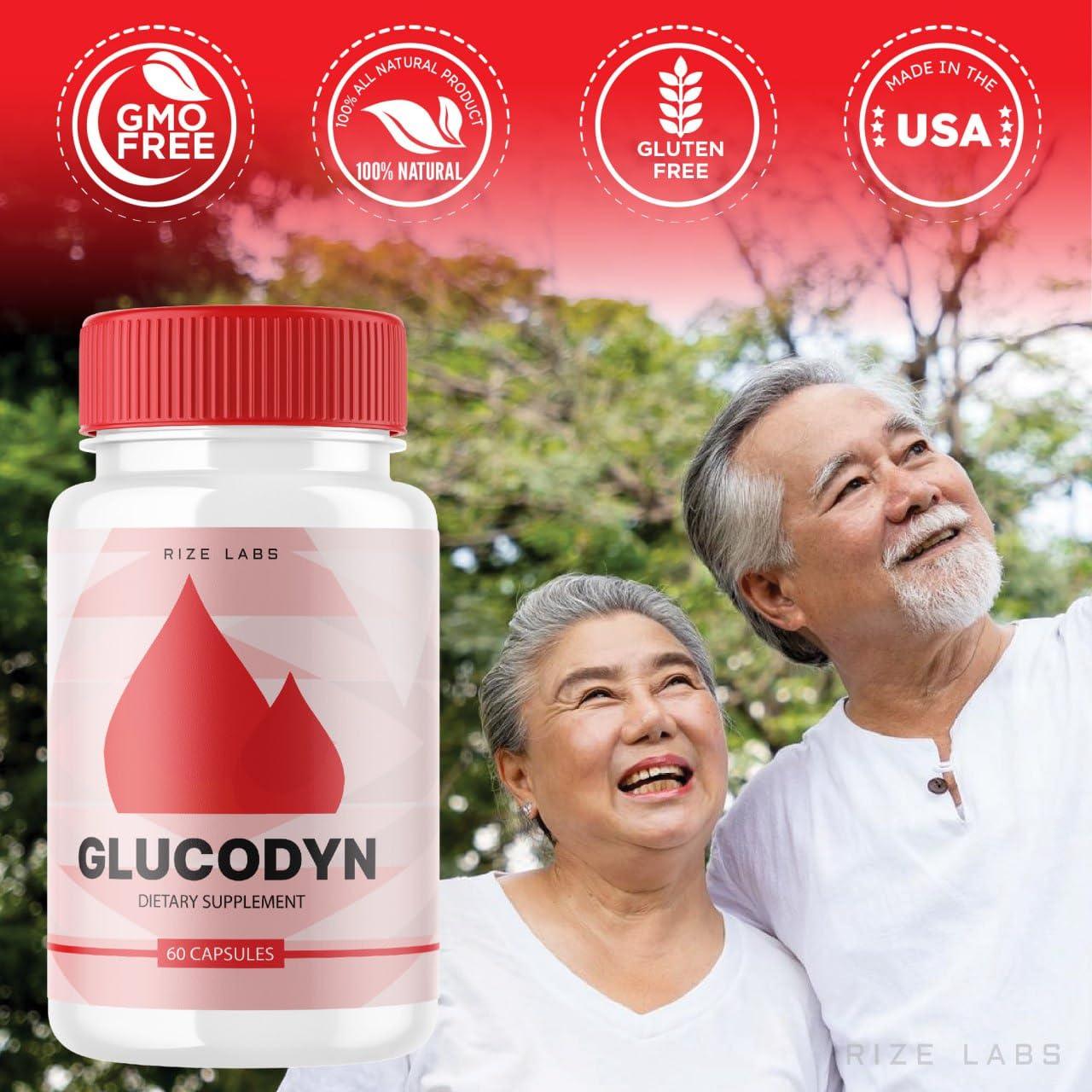 rize labs Glucodyn - Glucodyn Supplement, Advanced Formula for Overall Wellness Boost, Glucodyn to Energize Your Every Day for Peak Performance, Gluco Dyn Reviews (60 Capsules)