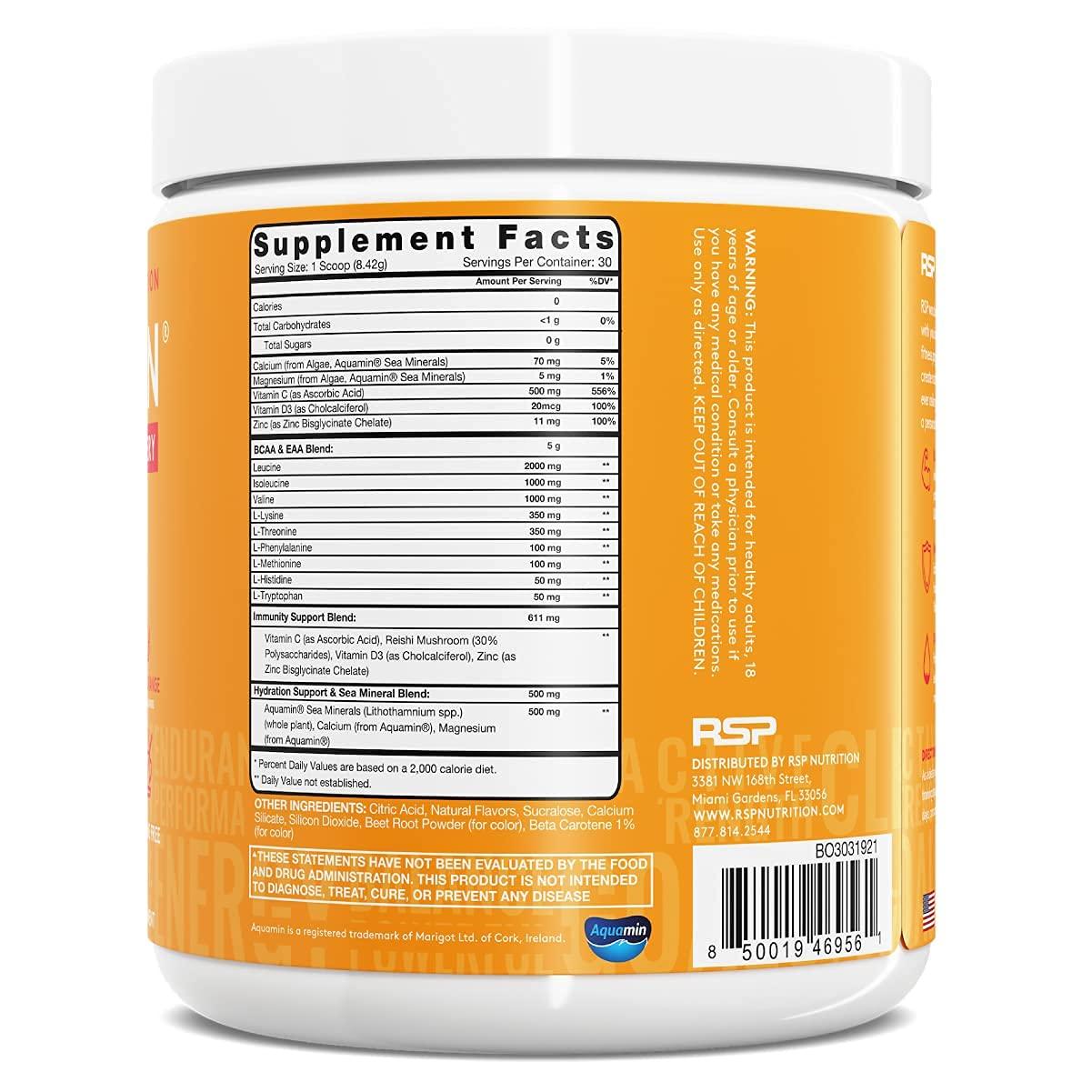 RSP NUTRITION RSP NUTRITION AminoLean Pre Workout Energy (Pink Lemonade 30 Servings) with AminoLean Recovery Post Workout Boost (Blood Orange 30 Servings)