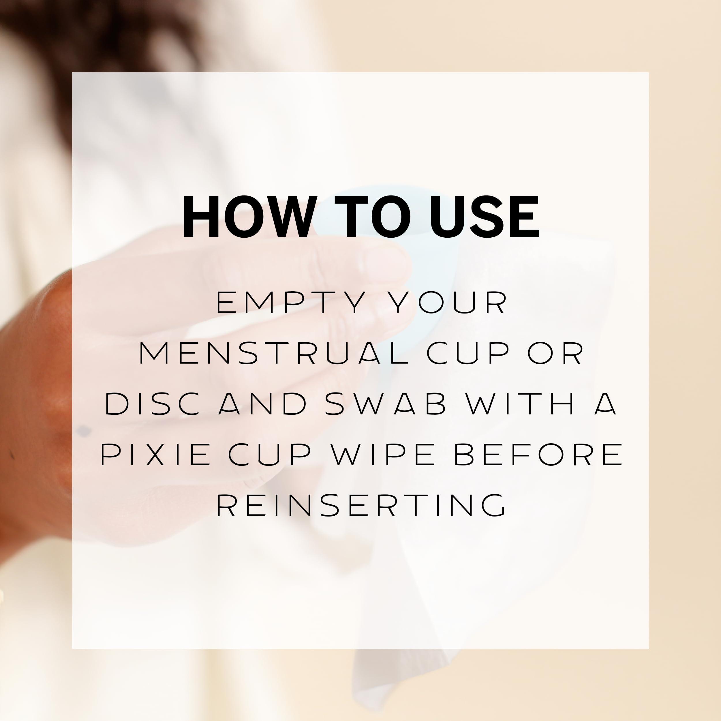 Pixie Cup Pixie Feminine Wipes - Flushable, Biodegradable, & Ph Balanced - Best Individually Wrapped Packet Wipes for On The Go & Public Bathrooms - Wash, & Cleaner For Your Menstrual Cups & Discs (20 Count)