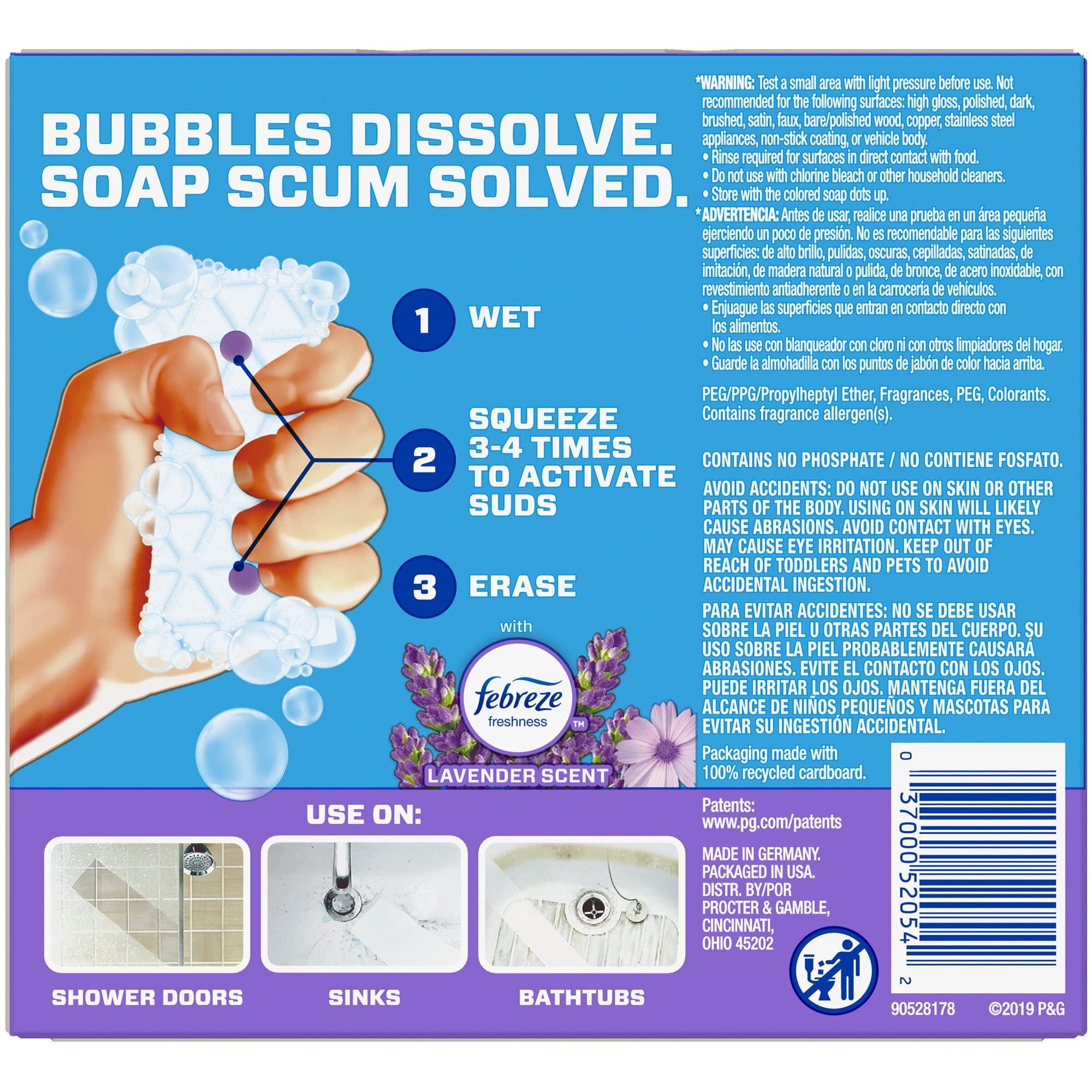 Mr. Clean Mr Clean Magic Eraser Bath with Febreze Lavender scent, Cleaning Pads with Durafoam, 2 count