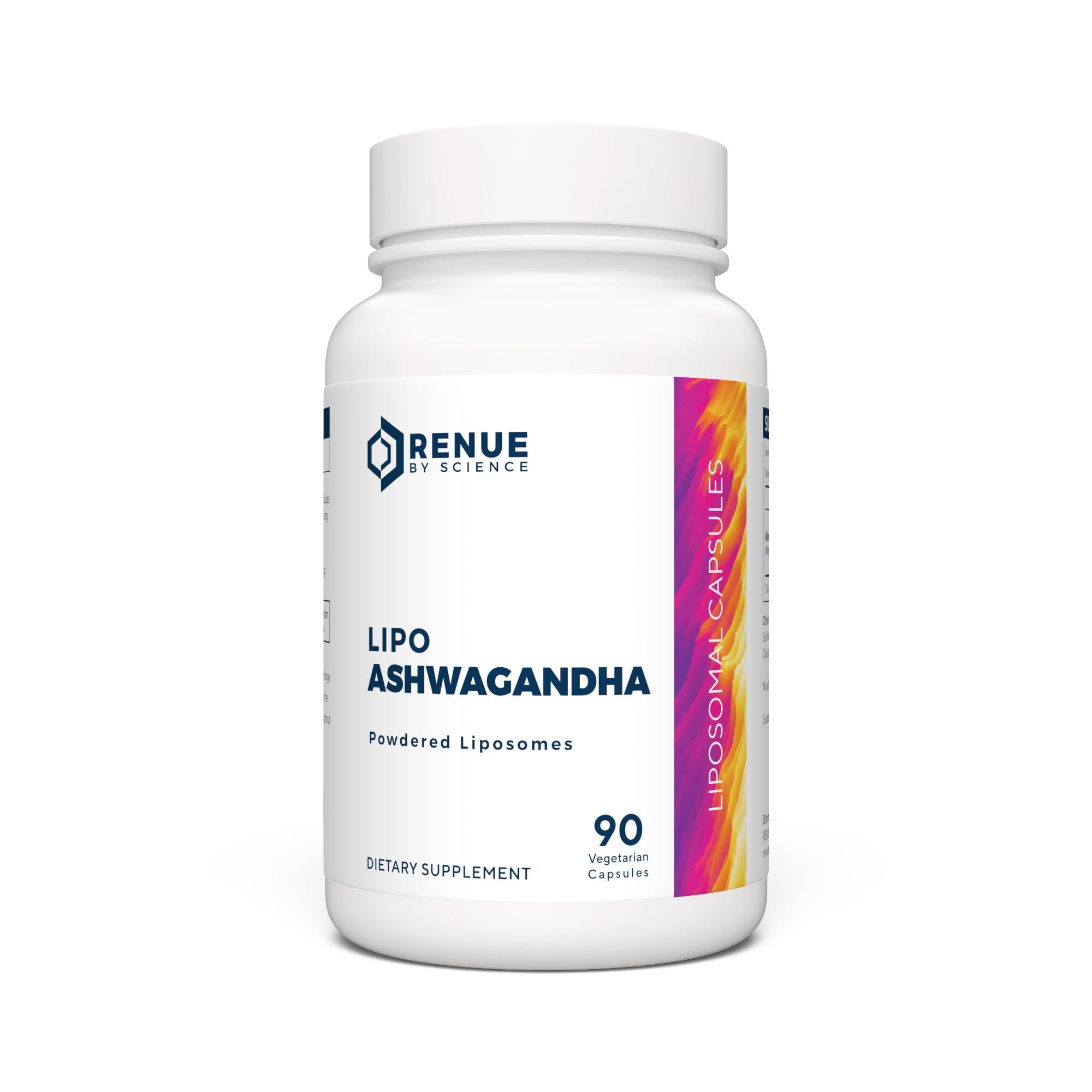 Renue By Science Renue By Science Ashwagandha | High Strength Liposomal Ashwagandha Supplements | 90 Ashwaganda Capsules - 200mg Ashwagandha per Serving | Non-GMO | Made in The USA Third-Party Tested