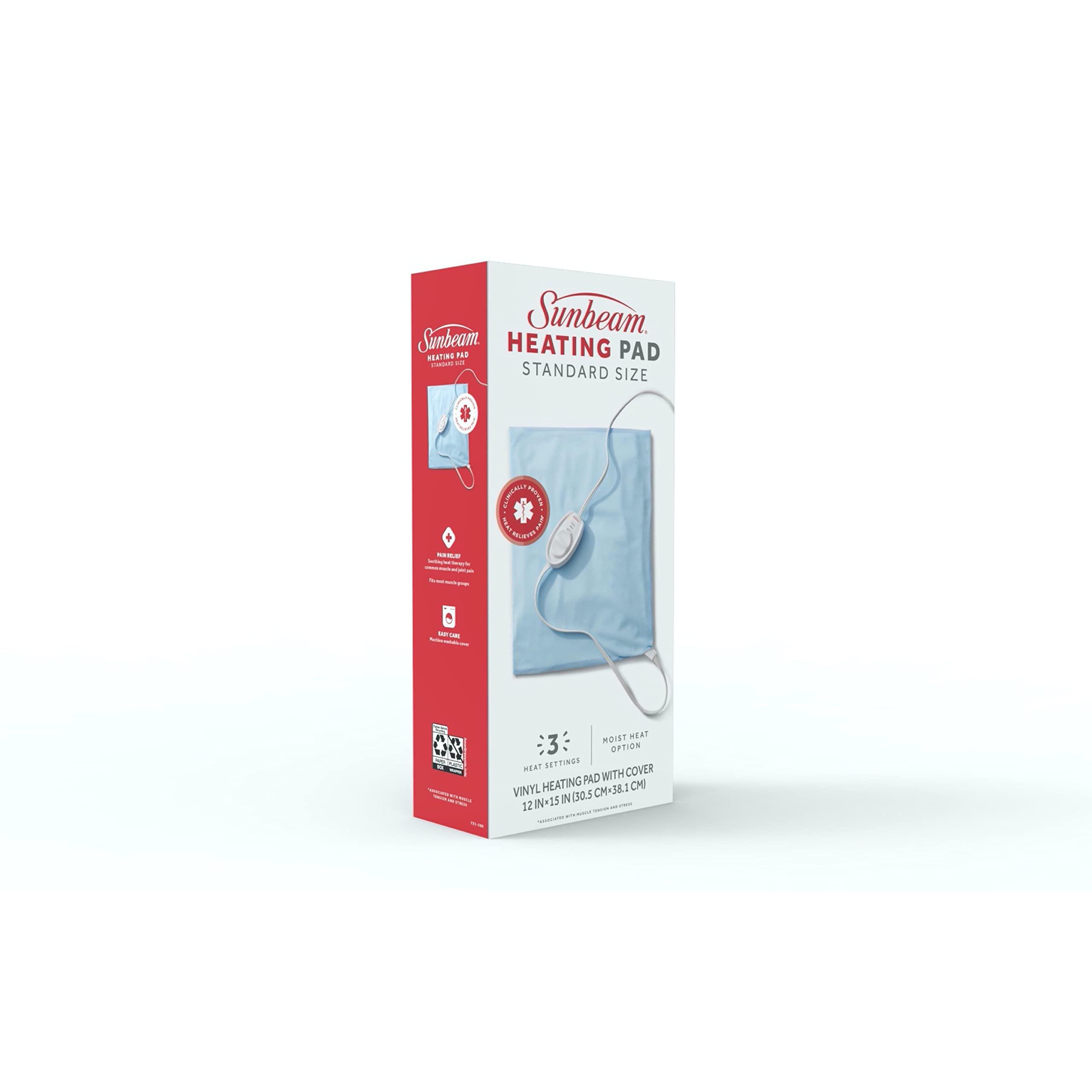 Sunbeam Sunbeam Heating Pad for Back, Neck, and Shoulder Pain Relief with Sponge for Moist Heating Option & DMI Baby Nasal Aspirator, Ear Syringe, Clears Airway & Nasal Passages, Gentle Suction