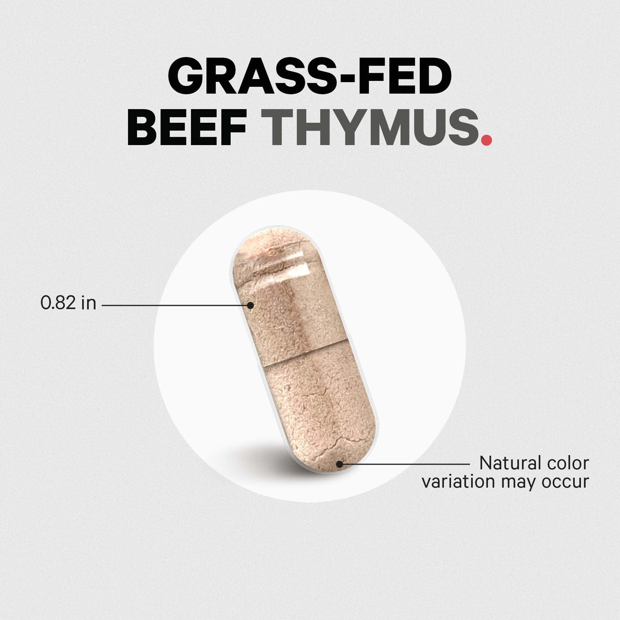 Codeage Codeage Grass Fed Beef Thymus Supplement Superfood, Freeze Dried, Non-Defatted, Desiccated Thymus & Liver Pills, Glandulars Meat, Pasture Raised Beef Vitamins, Non-GMO, 180 Capsules