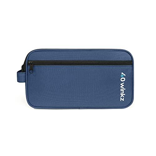 40Winkz 40Winkz Travel Carrying Bag compatible with ResMed AirMini, Portable CPAP Equipment Bag and Supplies Storage Bag with Shoulder Strap, Organizer Carrying Case with Luggage Strap (Navy)