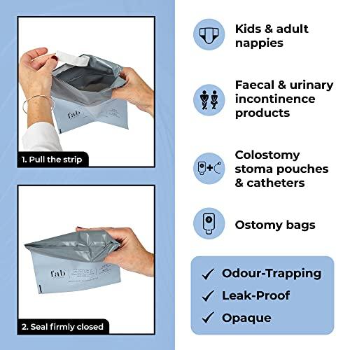 Fab Little Bag Fab Little Bag HyGeeni Disposal Bags for Nappies, Incontinence Pads, Ostomy & Catheter Bags - Prevents Odours, No Mess, Eco-Friendly, Pack of 50 Bags