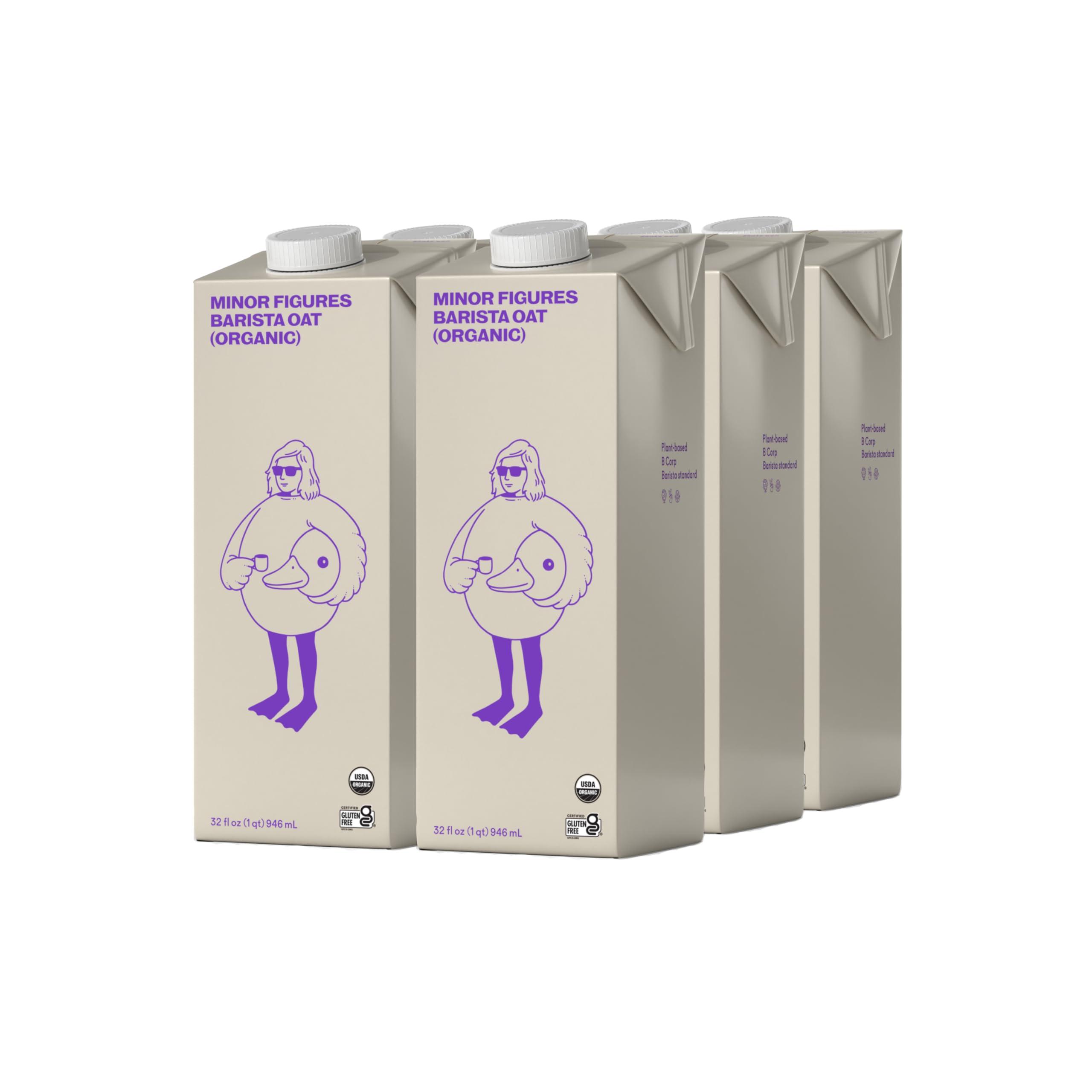 Minor Figures Minor Figures - Oat Milk - Organic - Barista Standard - 32 Oz - 6 Pack - Non Gmo - Plant Based - Vegan - Dairy Free - Shelf Stable - Unsweetened