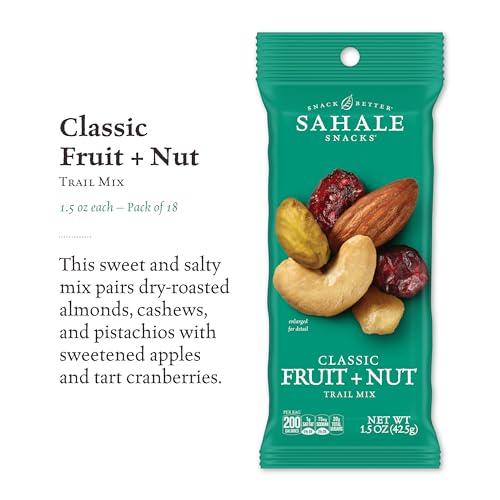 Sahale Snacks Sahale Snacks Classic Fruit and Nut Trail Mix, 1.5 Oz Grab & Go Bags (18 Packs) - Dry-Roasted Deluxe Mixed Nuts with Apples and Cranberries - Non-GMO, Kosher Trail Mix & Certified Gluten-Free Snacks