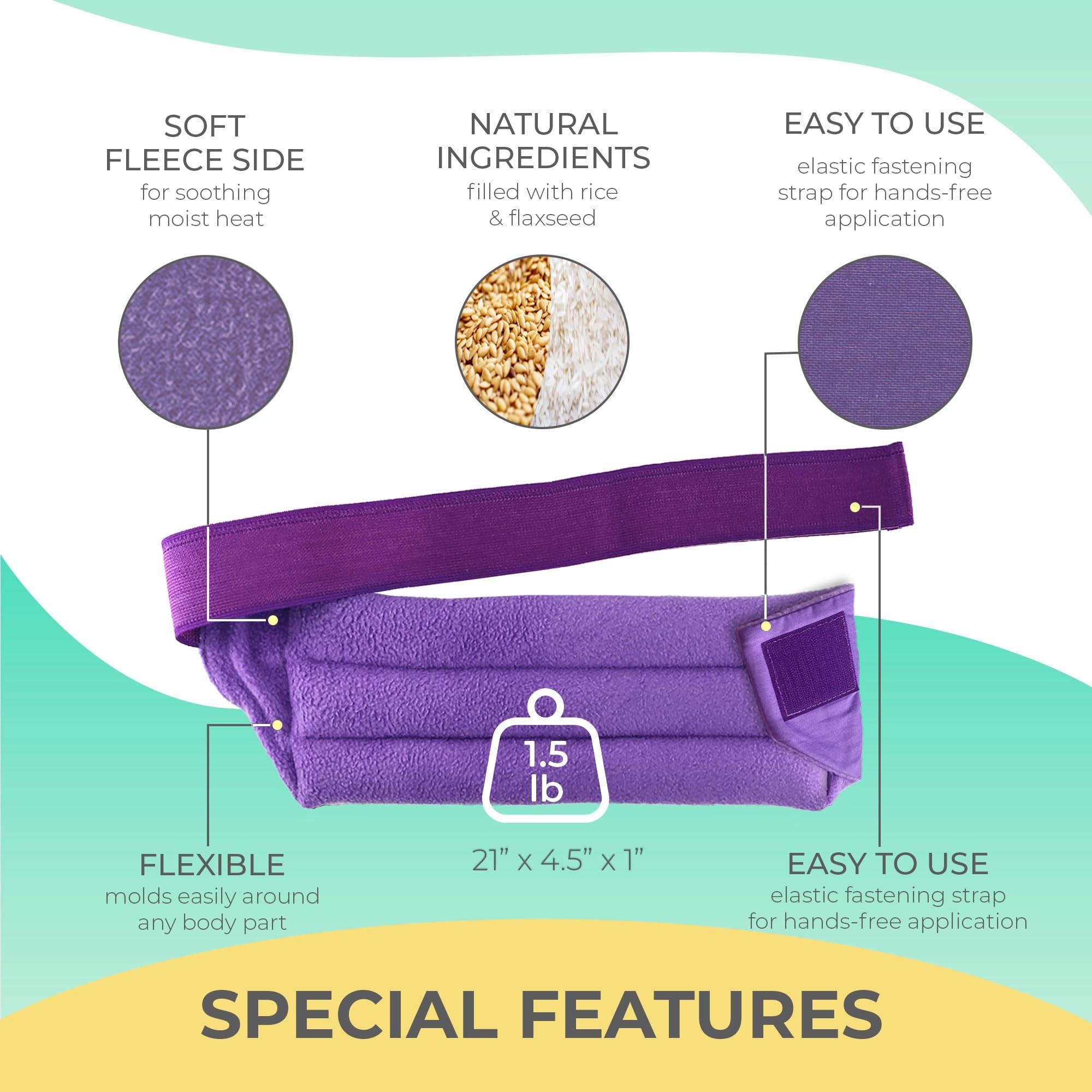 MY HEATING PAD Microwavable Heating Pads for Lower Back and Menstrual Cramps - Moist Microwave Heating Pads for Muscles and Joints - Natural Microwave Hot Packs Heat Pads for Lower Back Pain - 2 Packs Purple