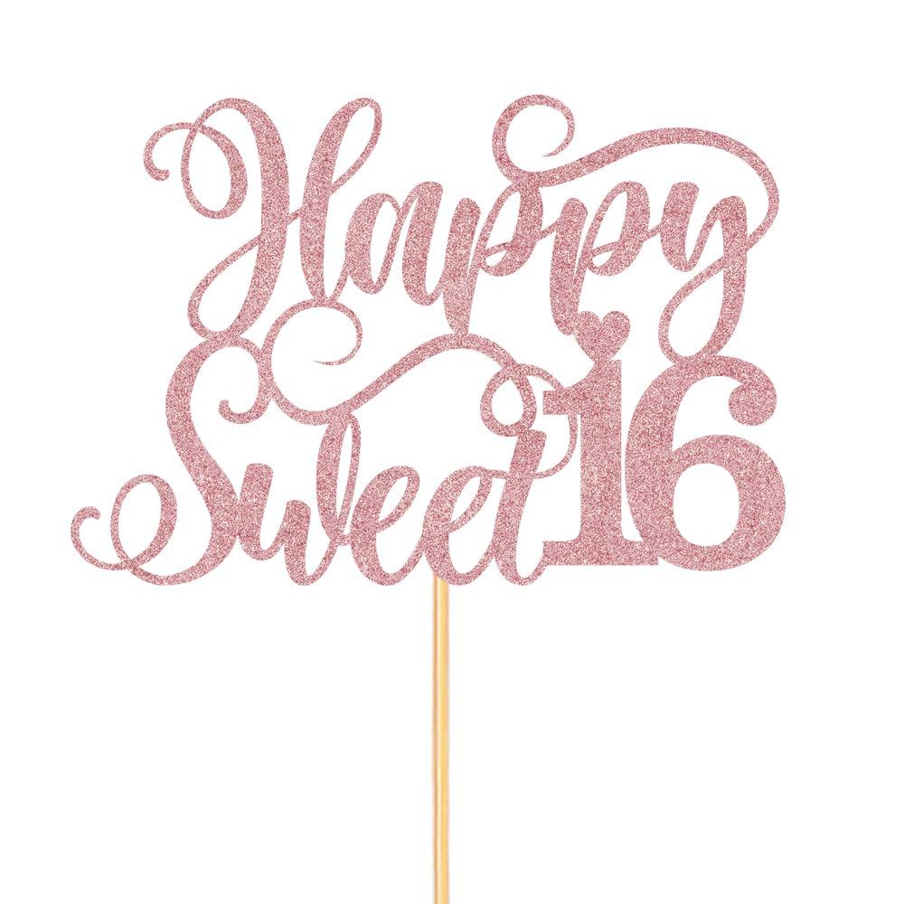 WRACKKIAR WRACKKIAR Sweet Sixteen Cake Topper-Happy 16th Birthday Cake Topper-Sweet 16 Cake Decorations Supplies