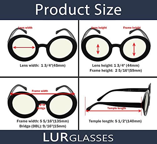 LUR LUR Blue Light Blocking Reading Glasses for Women - 4 Pack Round Computer Readers +1.00