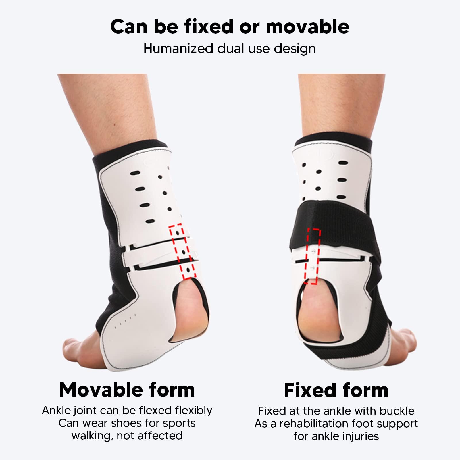 HEITIGN Foot Splint Dual Use Foot Straightener Foot Support Braces Broken and Foot Splints Foot Brace for Arthritis Pain Reduce Ankle Fixation Brace Support for Gym (Right Foot L/XL)