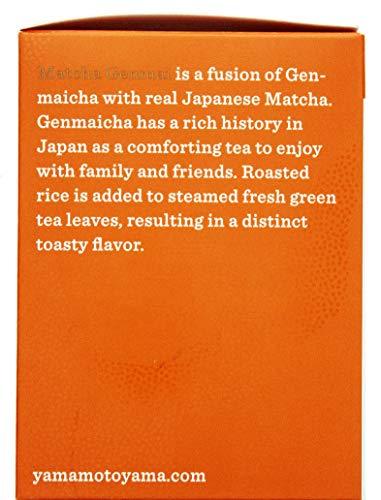 Yama Moto Yama Yamamotoyama Matcha Genmai Pyramid Green Tea Bag, 10 ct. Box (Pack of 6), Green Tea with Roasted Rice
