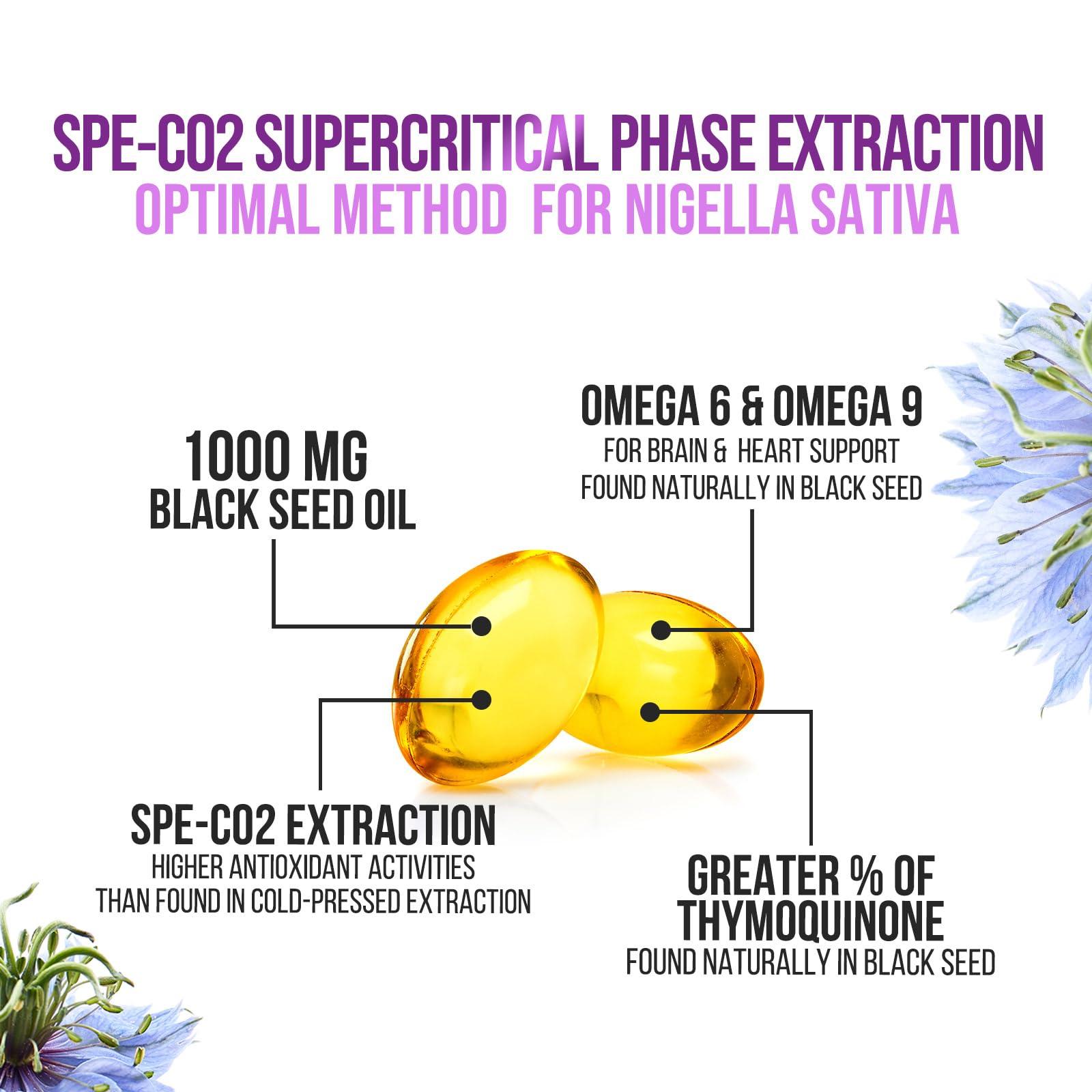 Nature\'s Strength Black Seed Oil 1000mg, Amazing Skin Health (Vegan & Non-GMO) Nigella Sativa for Joint, Hair & Immune Support, Best Extraction Above Cold Pressed Blackseed Oil, Pure Black Cumin Seed Oil - 120 Softgels