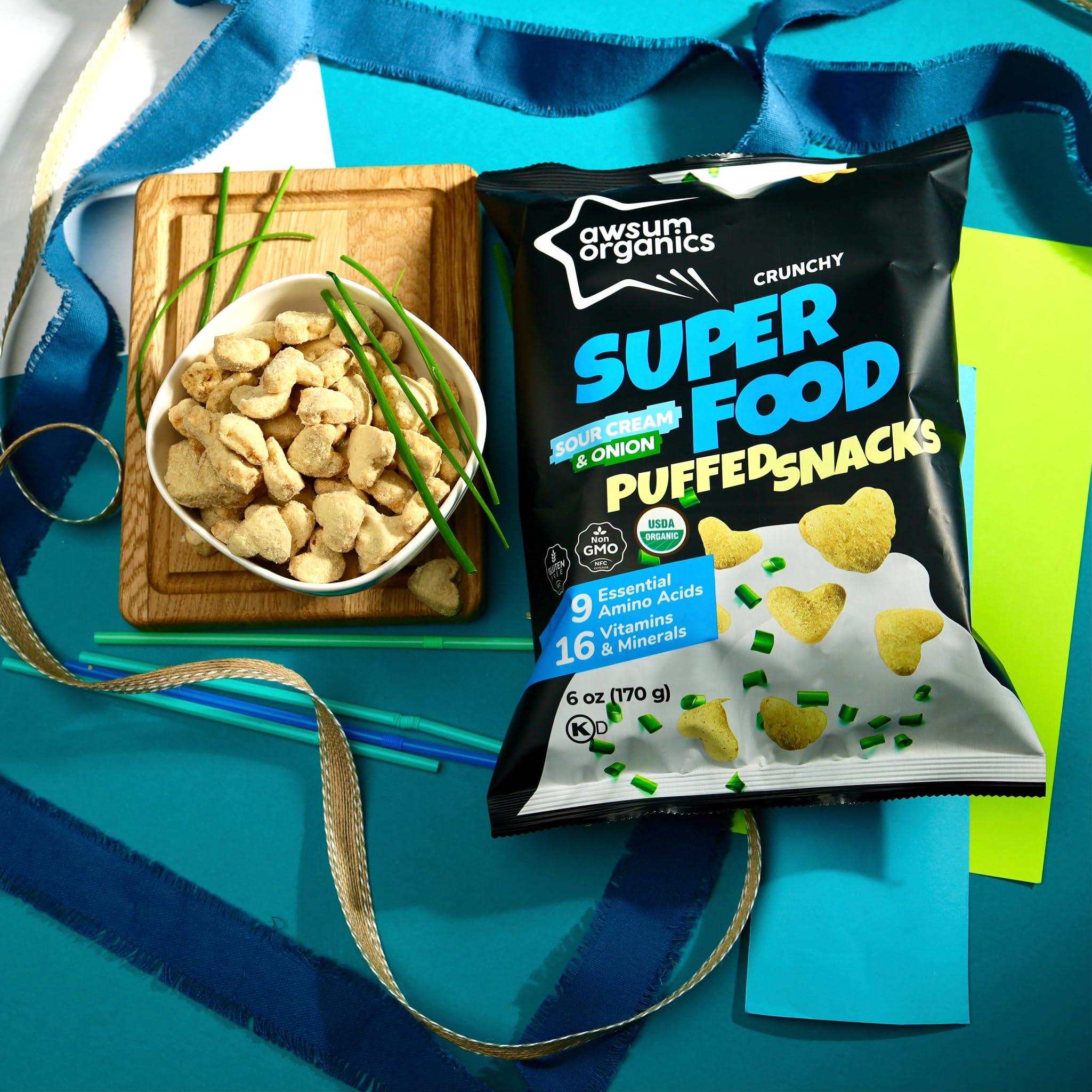 Awsum Organics Awsum Organics Healthy Snacks | Care Package | Snack Box | Grab And Go | Variety Pack | Sour Cream and Onion | Women Men Adult Kids Teens