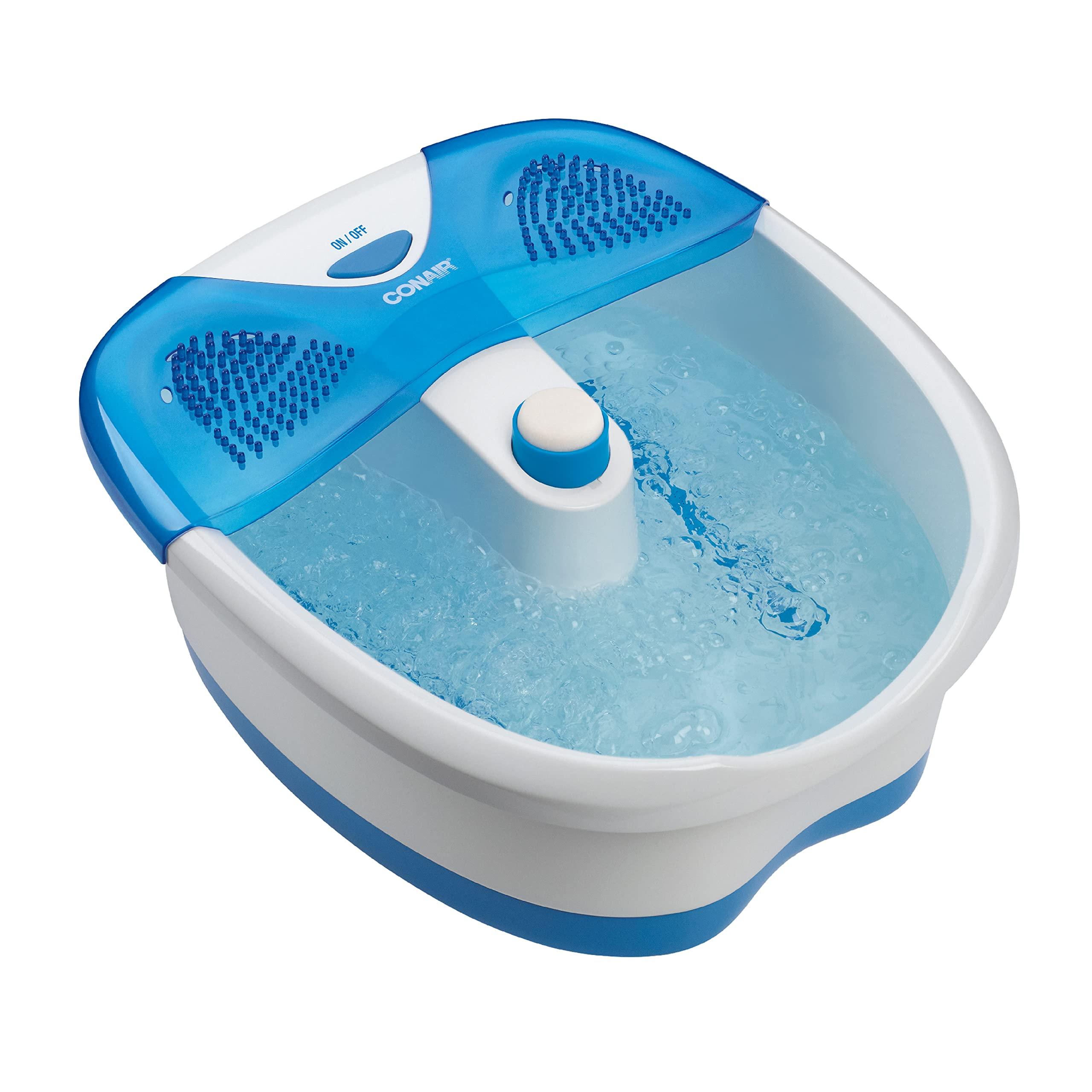 Conair Conair Foot Spa Bath with Extra Deep Soak Basin, Massaging Bubbles, Pumice Stone and Pinpoint Massage Attachments, Blue/White