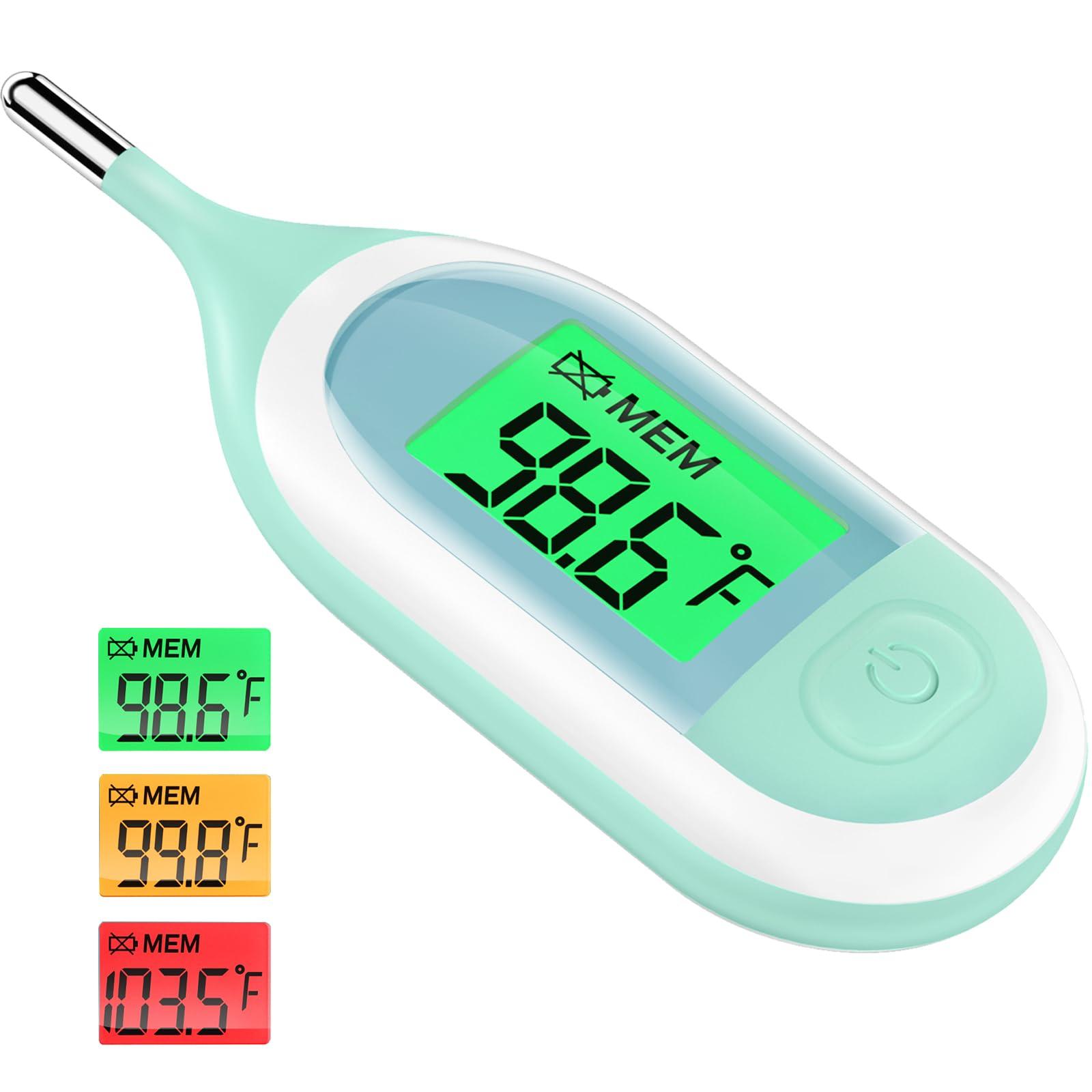VESOGY Baby Thermometer for Digital Rectal - Fast Accurate Infant Thermometer with Fever Alarm, LCD Display and Memory Function