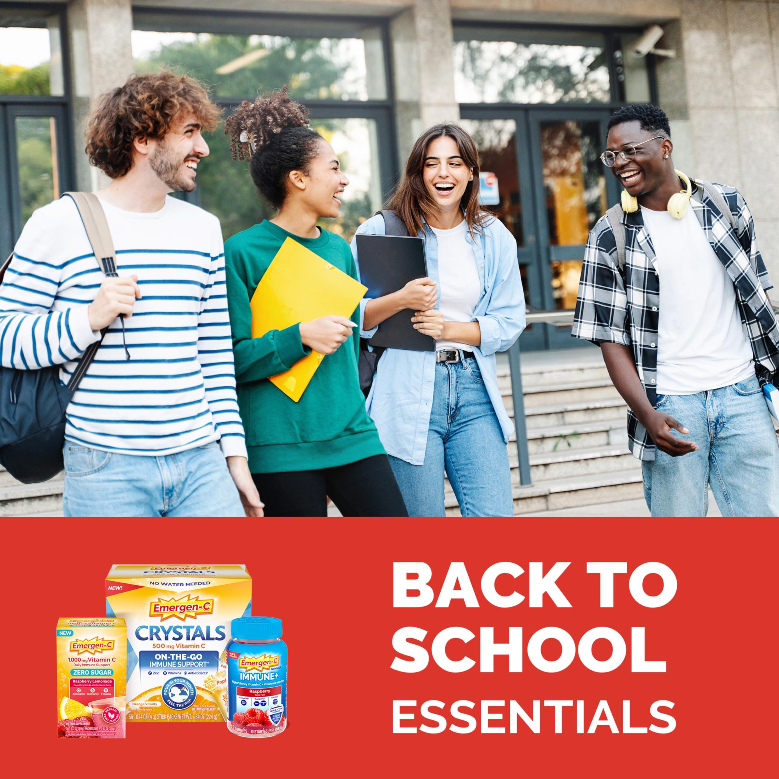 Emergen-C Emergen-C 1000mg Vitamin C Powder for Daily Immune Support Caffeine Free Vitamin C Supplements with Zinc and Manganese, B Vitamins and Electrolytes, Super Orange Flavor -60 Count(Pack of 1)