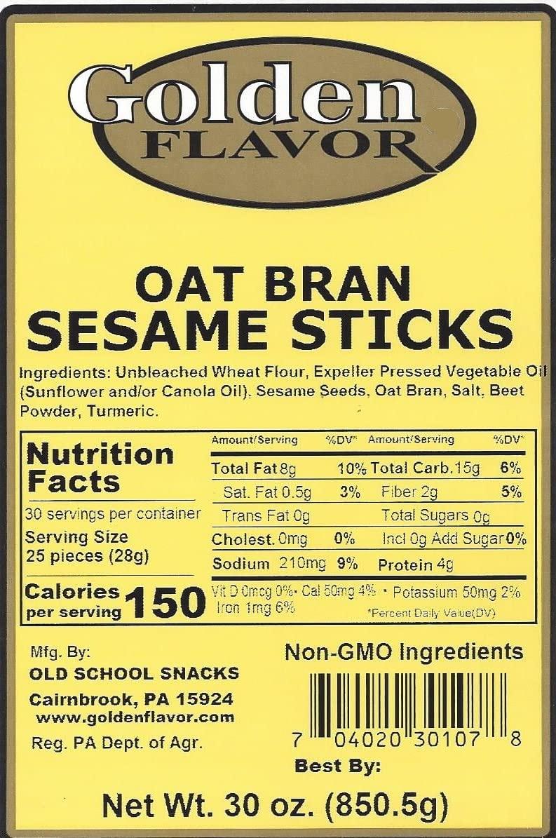 Golden Flavor 30oz bags of Oat Bran Sesame Sticks (7 pack)