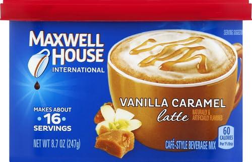 MAXWELL HOUSE Maxwell House International Vanilla Caramel Latte Caf-Style Instant Coffee Beverage Mix (8.7 oz Canister)