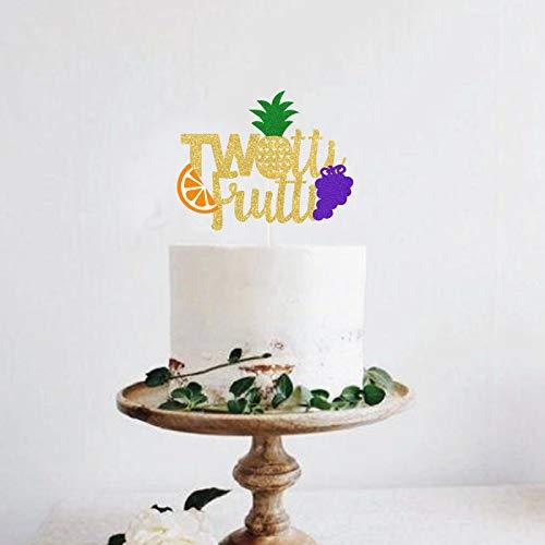 PANHUI Twotti Frutti Cake Topper ,Summer Fruit 2nd Birthday Cake Decor, Two Years Old Kids Second Birthday Fruity Tutti Theme Party Derocation