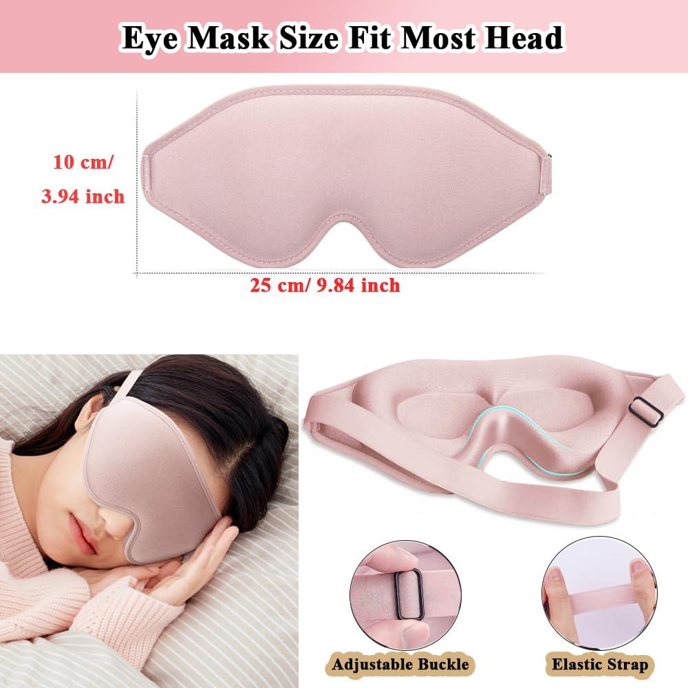 XUFAC 3D Eye Mask for Lash Extensions, Lash Sleeping Mask Eyelash Protector for Women, Light Blocking Deep Contoured Eye Covers for Sleeping with No Pressure Cup & Adjustable Strap for Sleep Yoga Travel