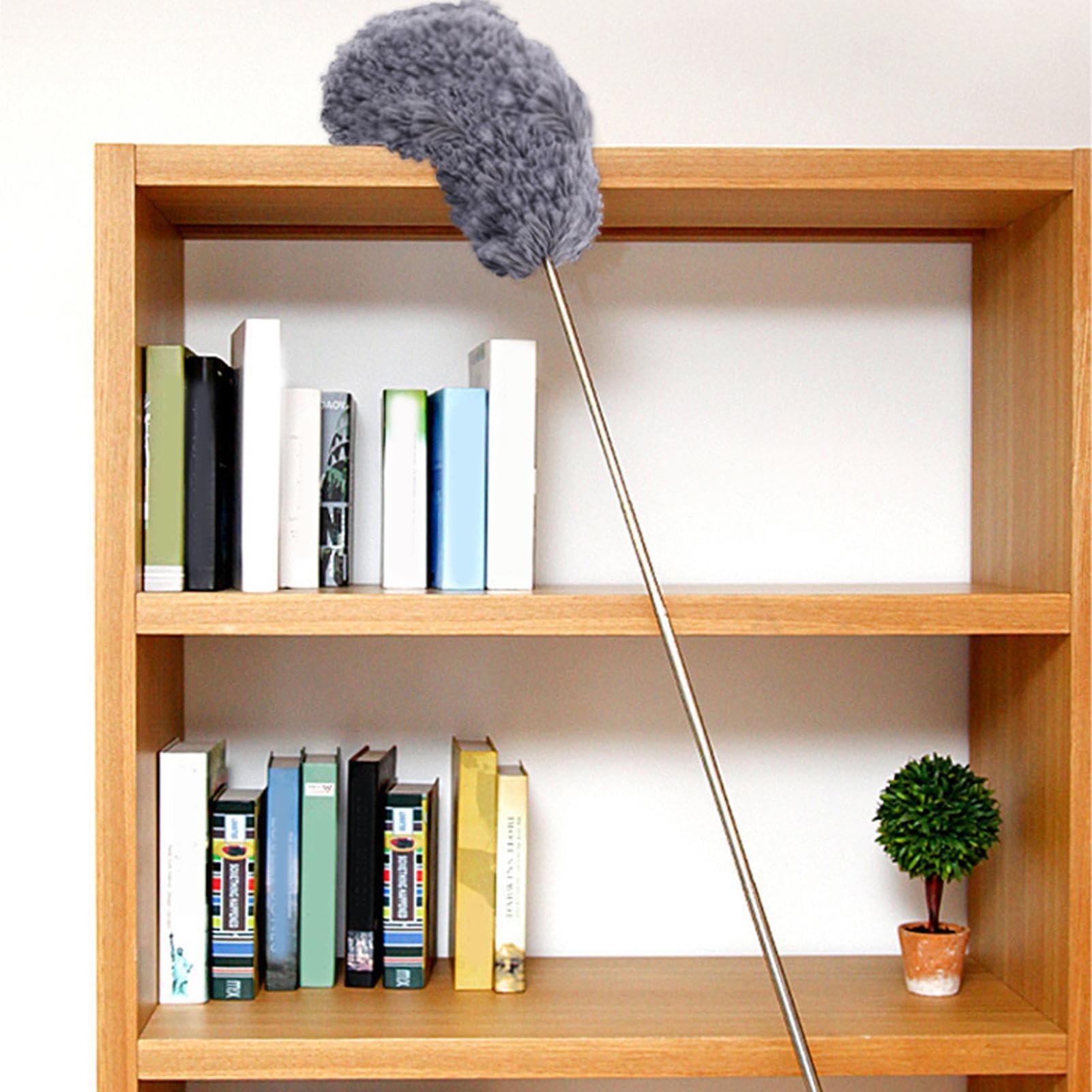 DALYNN Cleaning Duster, 360 Rotating Feather Cleaning Duster, Flexible Microfiber Cleaning Tool with Bendable Head, Washable Home Dust Collector Mop, Extension Pole Ceiling Cleaner for Officee Furniture